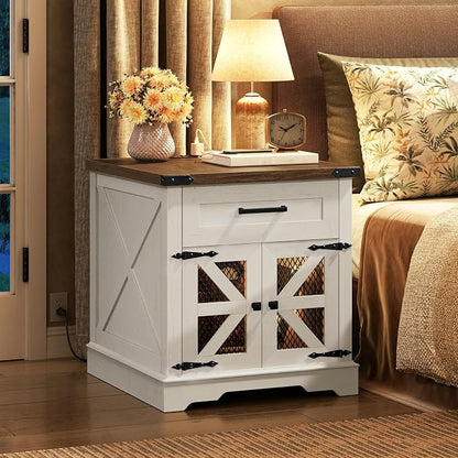 RALGEND White Farmhouse End Table Set of 2, Large End Table - Image 8