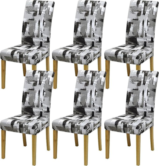 BIETYONE Stretch Dining Chair Covers Set of 6, Soft Removable Washable Kitchen by BIETYONE