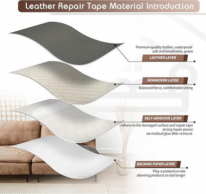 KING MOUNTAIN Leather Repair Patch, 12 x 60 Inches self Adhesive Leather Repair - Image 3