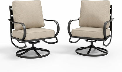 Sophia & William 2 Pieces Patio Furniture Sets Metal Sofa Chairs Patio Cushion by SophiaWilliam