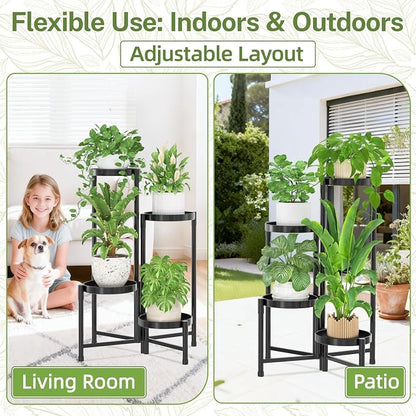 iDavosic.ly Plant Stand Indoor Outdoor, 4 Tier Corner Metal Flower Display - Image 6