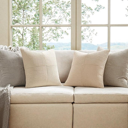 MIULEE Neutral Decorative Throw Pillow Covers 20x20 Inch Set of 4 - Image 2