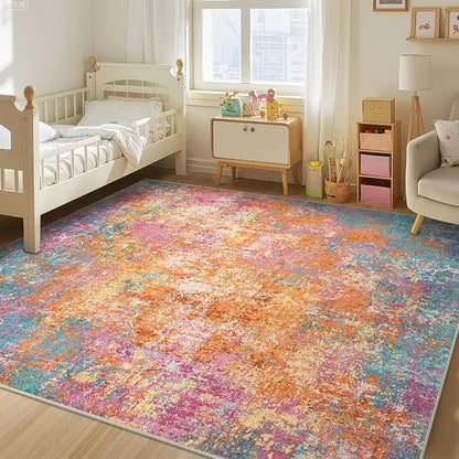 RELEANY Washable Area Rugs 10'x14 Non-Slip Modern Abstract Soft - Image 2