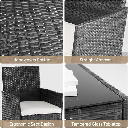 DUMOS 3-Piece Patio Furniture Set, All-Weather Outdoor Wicker Chairs - Image 5