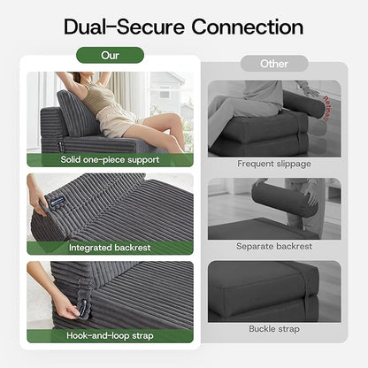 Convertible 4-in-1 Folding Sofa Bed Boneless Sleeper Chair Couch Foldable - Image 5