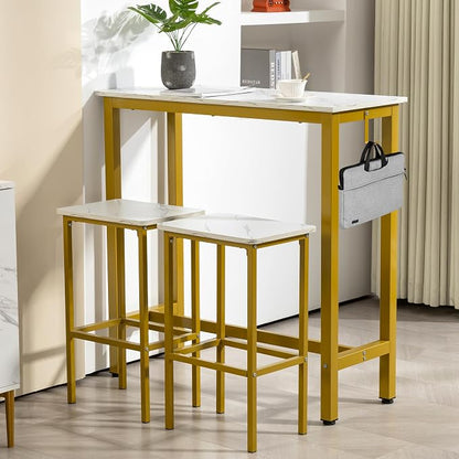 Finnhomy Bar Table Set, 39.3" Pub Table High Top Table, Rectangular Bar Height - Image 3