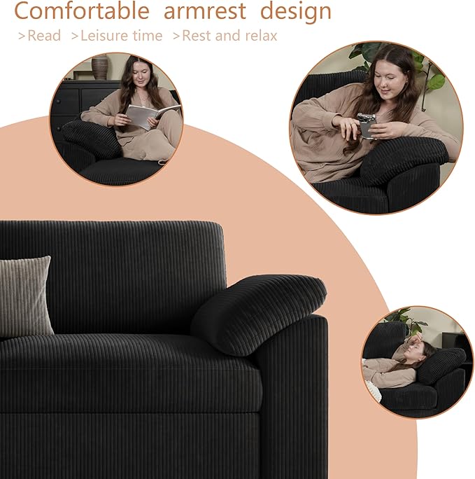 EASE MOOSE Comfty 2 Seat Couch, FSC Certified Modern Deep Seat Sectional Modular - Image 8