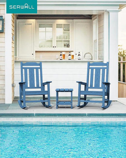 SERWALL Oversized Rocking Chair, HDPE Outdoor Rocking Chairs Set of 4, Patio - Image 2