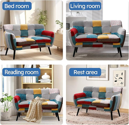 Bonzy Home Modern Boho Loveseat Couch Sofa Chair - Image 9