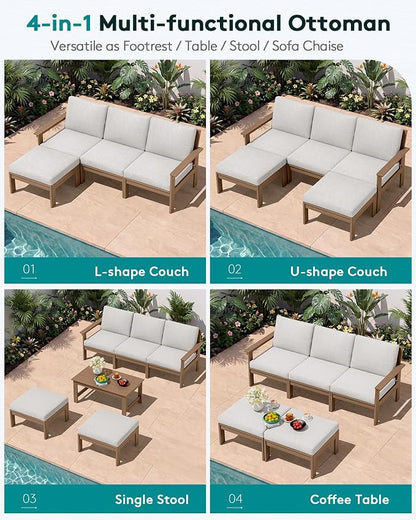 SERWALL Outdoor Ottoman with Cushions - Image 5