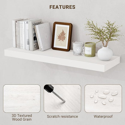Acovy 55 Inch Floating Shelves, Wooden Shelves - Image 5