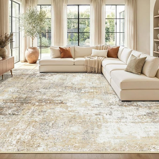 RELEANY Washable Area Rugs 9'x12' Non-Slip Modern Abstract Soft by RELEANY