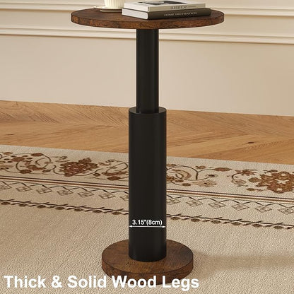 LAATOOREE Small Round Side Table, Accent Drink Coffee Table, Pedestal End Table - Image 6