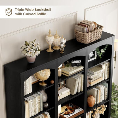 FACBOTALL 71" Triple Wide Bookshelf, 6 Tier Tall Bookshelf, Large Book Shelf - Image 6