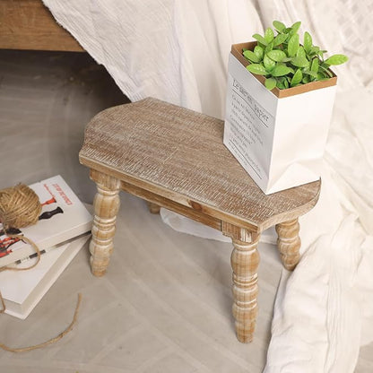 dwellington Wooden Bathroom Wood Foot Stool - Image 9