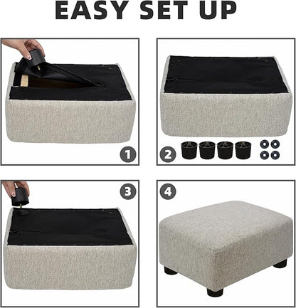 CAROLMADE Small Foot Stool Ottoman Footstool - Image 7