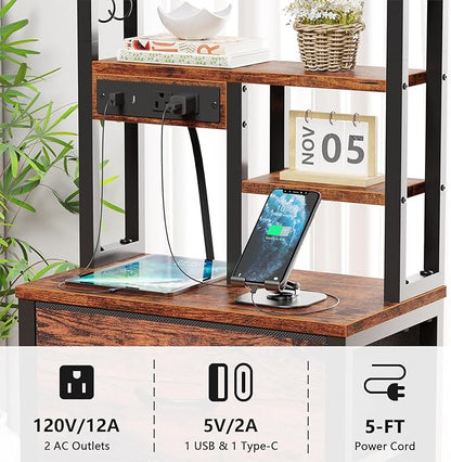 Furnulem Tall Night Stand, LED Nightstand - Image 6