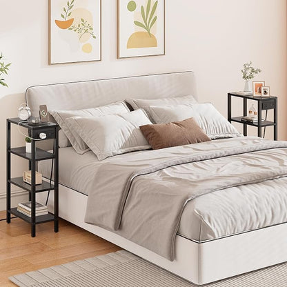 TUTOTAK Narrow Side Table with Charging Station, Small End Table with USB Ports - Image 9