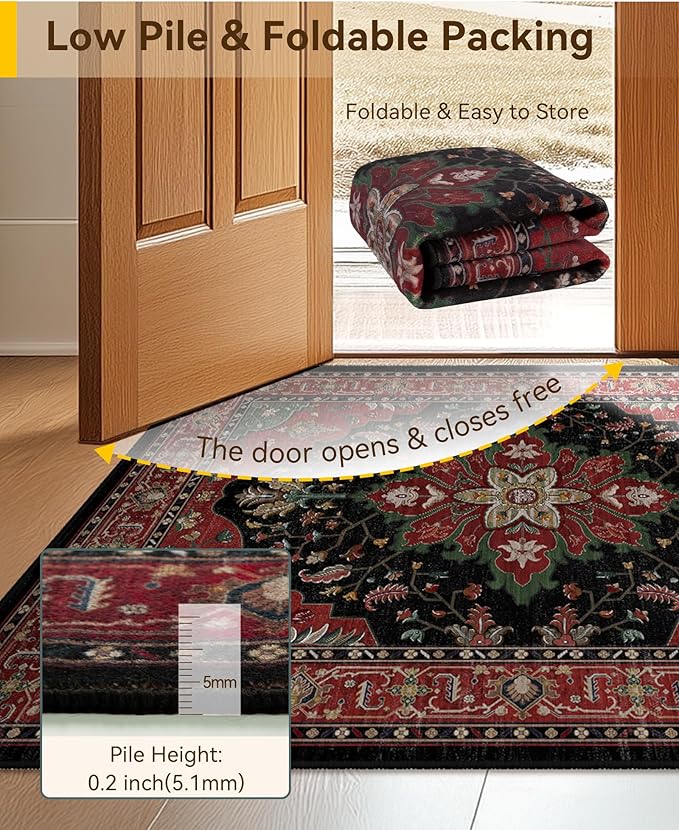 RELEANY Area Rugs 2'x4' Kitchen Rugs Entry Rug Small Rugs - Image 3