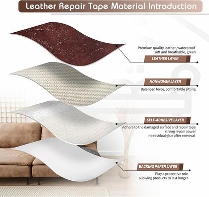 KING MOUNTAIN Leather Repair Patch, 2 Packs 9 x 11 Inches self Adhesive Leather - Image 3