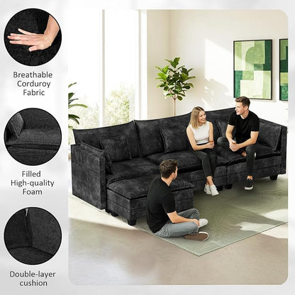 LEVELEVE 112.5" L-Shape Modular Sofa - Image 6