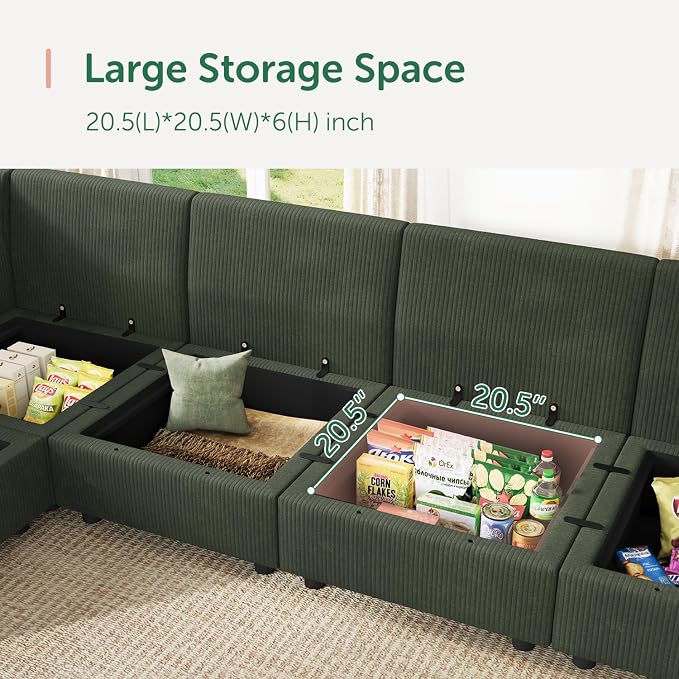 HONBAY Modular Sofa U Shaped Sectional Couch - Image 3