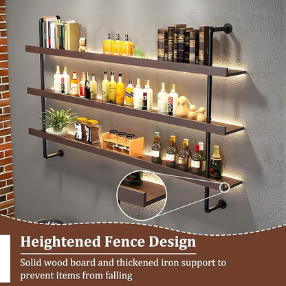 Wall Mounted Solid Wood Wine Rack, Large Wine Rack - Image 3