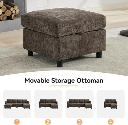 WUTUTUEE 83'' Modular Sectional Sofa Convertible L Shaped Couch Set - Image 7