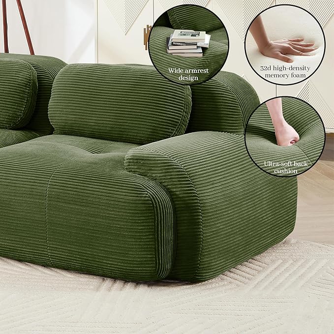 Boneless Sectional Couch, No Assembly Required, 152.7” Modular Cloud Sofa - Image 7