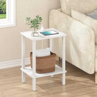 TUTOTAK End Table with Charging Station, Small Side Table with Outlets - Image 2