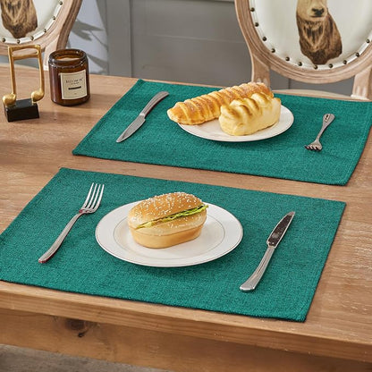 BALCONY & FALCON Placemats Set of 4 Faux Linen Cloth Place Mats Washable - Image 6