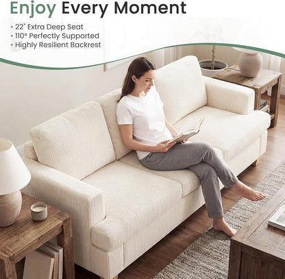 YOUDENOVA 63" Corduroy Sofa Couch Loveseat - Image 3