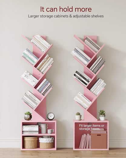 SUNMORY 6 Tier Tree Bookshelf, Small Bookcase - Image 4