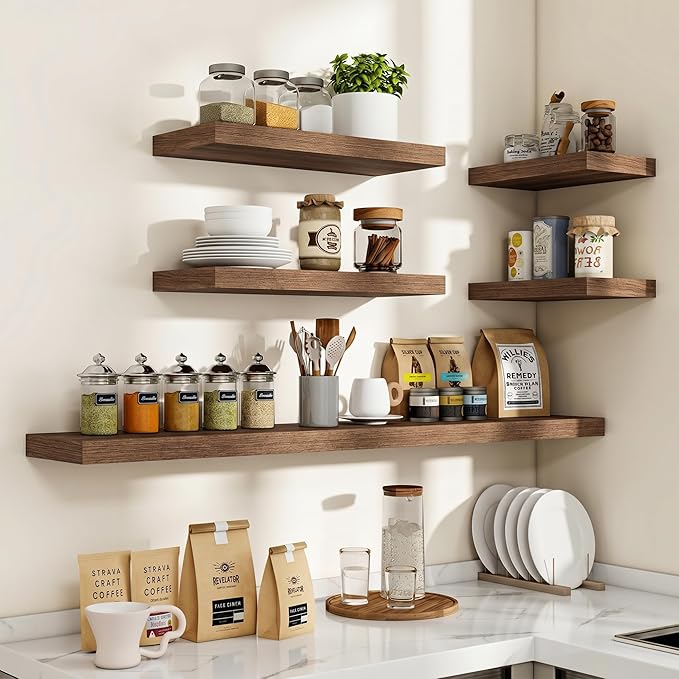 Acovy 36 Inch Floating Shelves, Wooden Shelves - Image 7