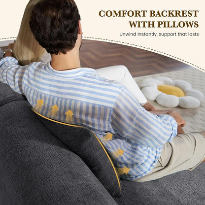 158" U Shaped Convertible Modular Couch, Cloud Couch Sectional - Image 5