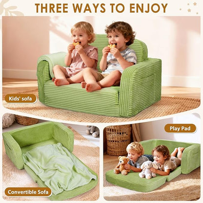 Foryoomi Extra Wide 2 in 1 Convertible Toddler Kids Couch - Image 4