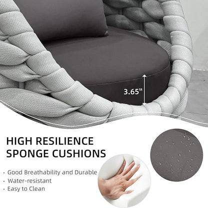 TWT 5-Piece Aluminum Patio Furniture Set, Outdoor Armchairs - Image 3