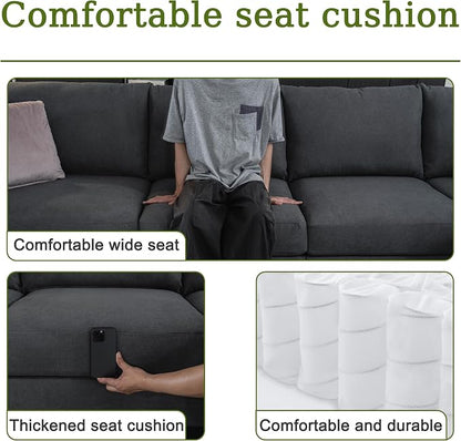 122.8" Large Sectional Couches for Living Room, 6 Seater L Shaped Modular - Image 5