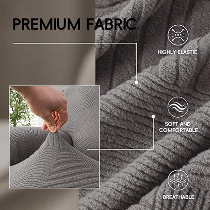 5-Piece Recliner Sofa Covers, Stretch Geometric Strokes Jacquard Recliner Sofa - Image 3