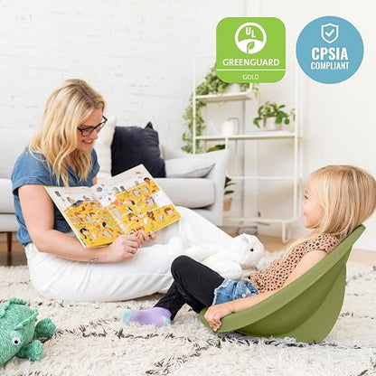 ECR4Kids Plastic Leaf Scoop Floor Rocker Seat, Classroom Furniture, Fern Green - Image 6
