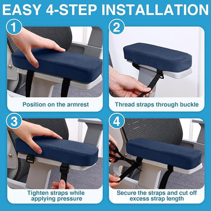 Smiry Ergonomic Office Chair Armrest Pads, Memory Foam Arm Rest Covers - Image 6