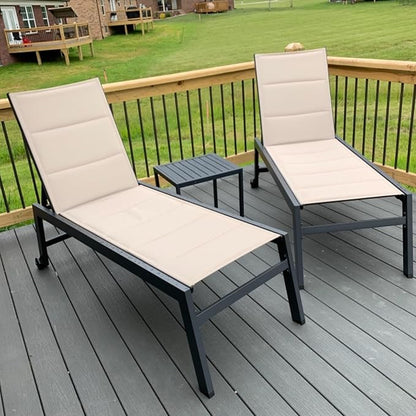 PURPLE LEAF Outdoor Patio Chaise Lounge Set of 2 Aluminum Lounge Chair - Image 8