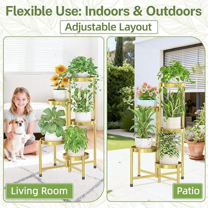 iDavosic.ly Plant Stand Indoor Outdoor, 5 Tier Corner Metal Flower Display - Image 6