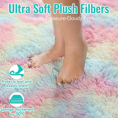 PAGISOFE 4x6 Rainbow Fluffy Soft Plush Area Rugs - Image 6