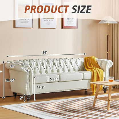 QHITTY 2 Piece Living Room Set, Sectional Chesterfield Sofa Chair Contemporary - Image 2