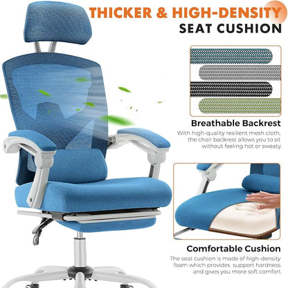Sweetcrispy Office Computer Desk Chair, Ergonomic High-Back Mesh Rolling Work - Image 4