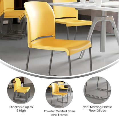 Flash Furniture HERCULES Series 5 Pack 880 lb. Capacity Yellow Full Back - Image 5