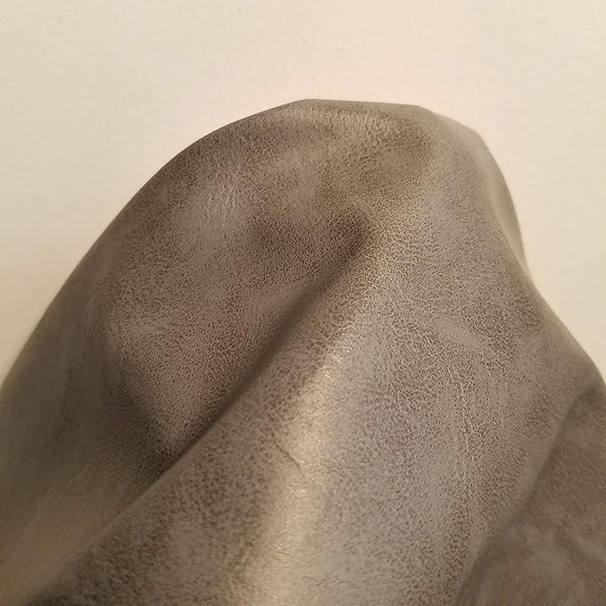NAT Leathers| Gray Soft Faux Vegan PU Leather by The Yard Synthetic Pleather by NATLeathers