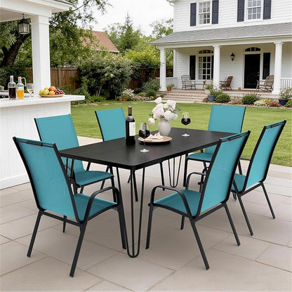JEAREY Patio Dining Chairs Set of 6, Outdoor Stackable Dining Furniture Set - Image 4