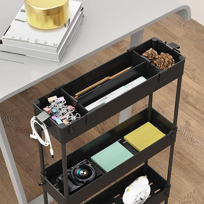 SPACELEAD 2-piece Set Slim Storage Cart 3 Tier, Bathroom Organizer Rolling - Image 7
